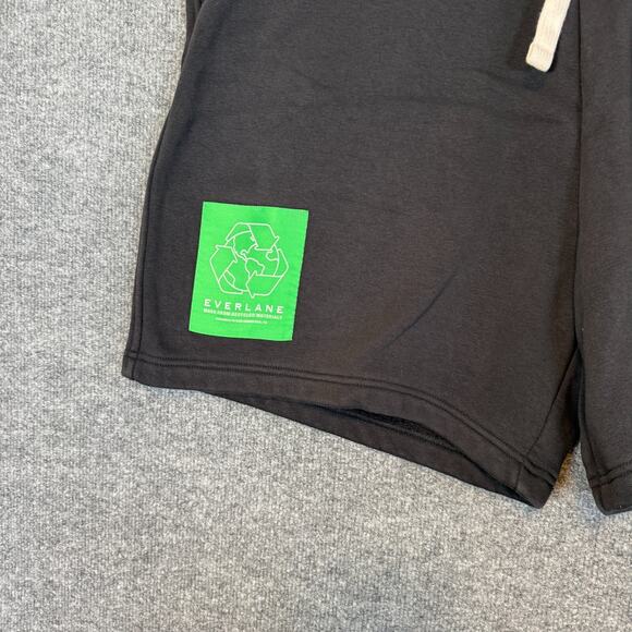 Everlane Shorts Mens 2XL XXL Black Fleece Sweatshorts Casual Stretch‎ Waist - Picture 3 of 8